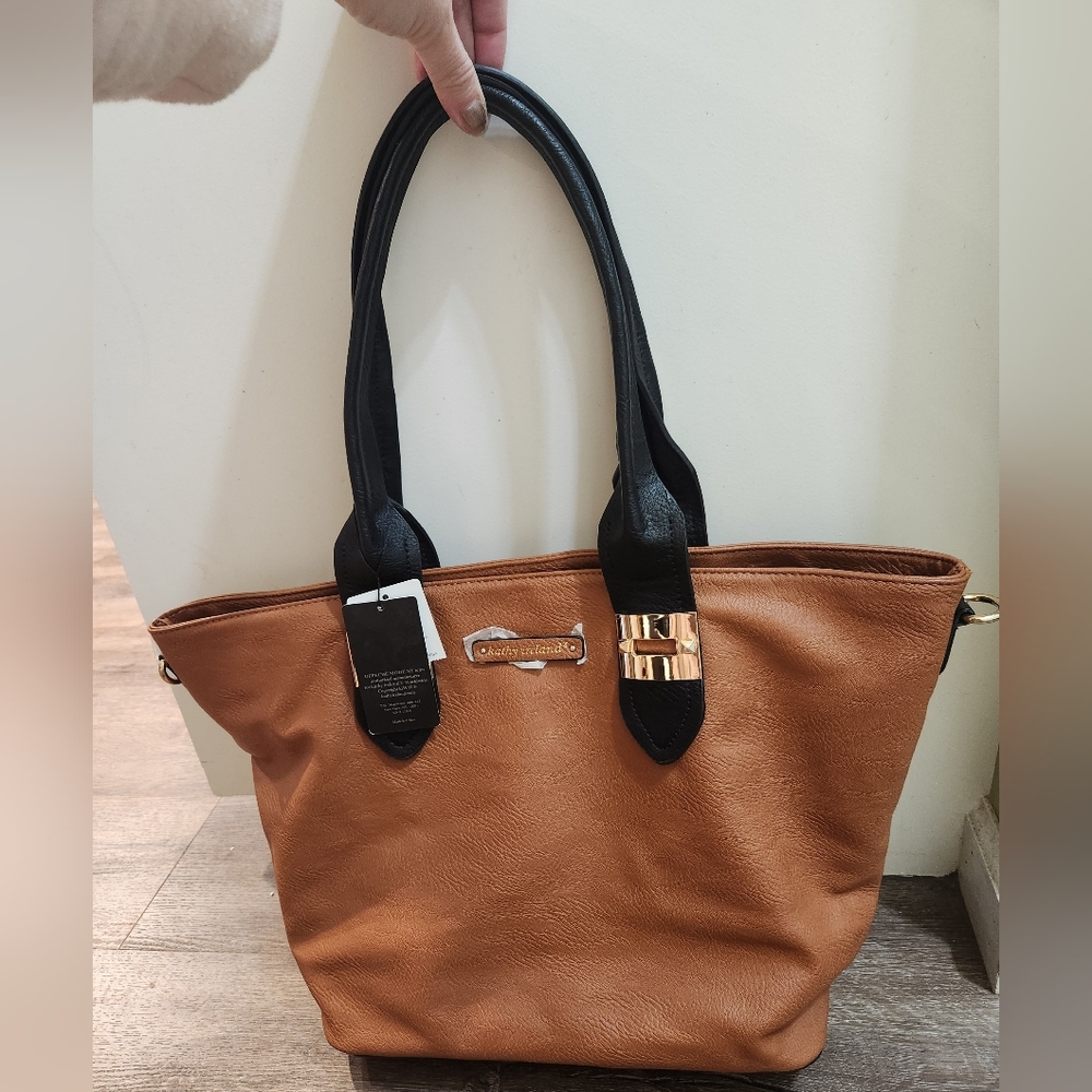 Kathy Ireland Brand New Tan and Black Women's Tote Bag, NWT